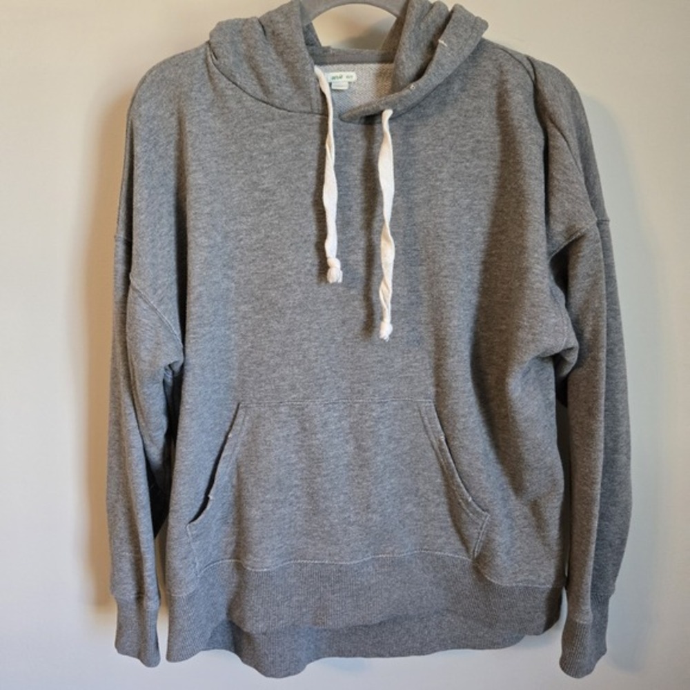 Aerie XS‎ Fleece Pullover Hoodie Sweater Oversized Gray Black